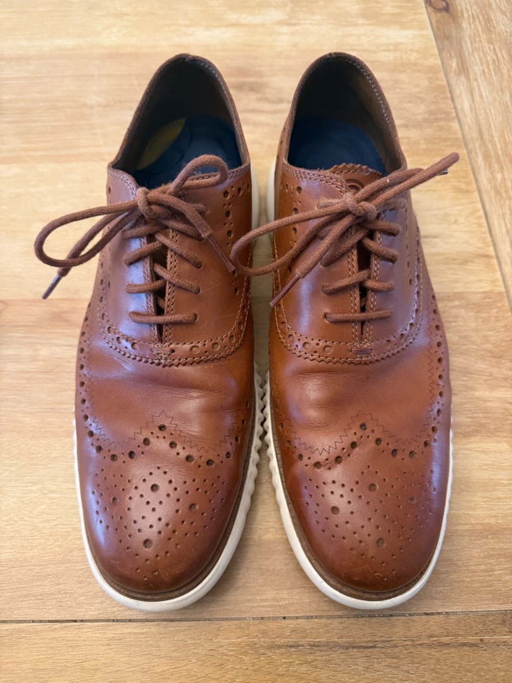 Men's Cole Haan ZeroGrand Brown Leather Oxford Dress Sneakers